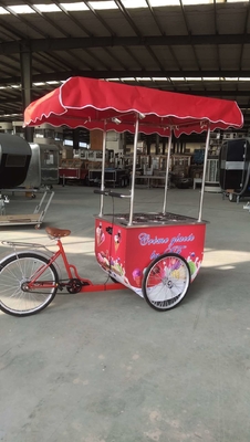 Venta de fábrica de mano empujar helado Popsicle Carrito de helados de comida de venta de bicicleta