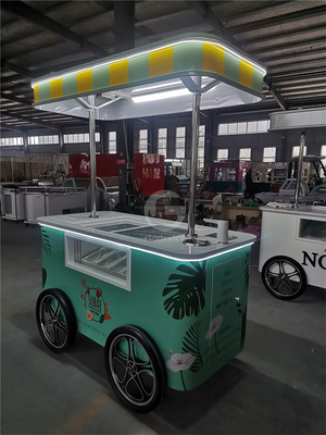 Italiano Gelato Bicicleta Carrito de helados móvil Push Popsicle Vitrina congeladores Carrito de venta Para uso comercial