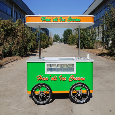 OEM CE aprobado 4 ruedas Cargo Bike con congelador Carritos de venta de alimentos para la venta helado triciclo eléctrico