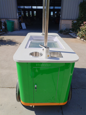 OEM CE aprobado 4 ruedas Cargo Bike con congelador Carritos de venta de alimentos para la venta helado triciclo eléctrico