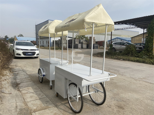 3 ruedas Cargo Bicicleta Distribución de alimentos en la calle Bicicleta Crepe Remolque de alta calidad helado Café Carro de empuje