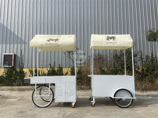 3 ruedas Cargo Bicicleta Distribución de alimentos en la calle Bicicleta Crepe Remolque de alta calidad helado Café Carro de empuje