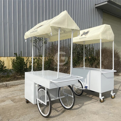 Tienda de carros de helados de freír suave mini bar clásico scooter carruaje de empuje