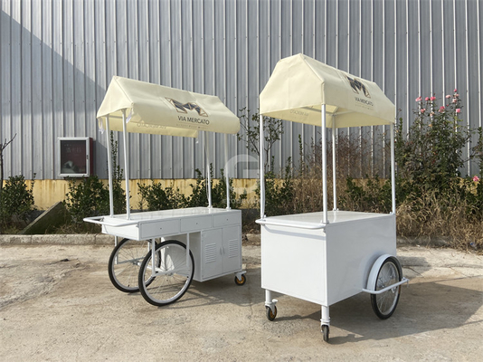 Tienda de carros de helados de freír suave mini bar clásico scooter carruaje de empuje