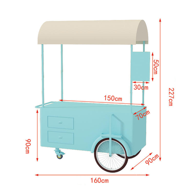 camión de comida con remolque de concesión rápida, quiosco eléctrico de la calle, carro de crepes, carro de crepes móvil, carro de café, bicicleta, diseño de carro de alimentos