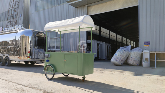 China Proveedor Colorido carrito de comida móvil de la calle de alta calidad camión de comida rápida de venta caliente de comida remolque de café carro de bicicleta