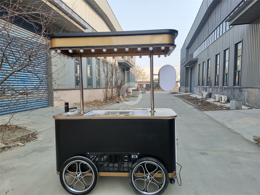 2024 nuevo tipo Carro móvil italiano de helados con congelador de exhibición Carro de helados