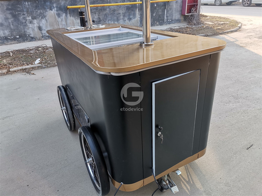 2024 nuevo tipo Carro móvil italiano de helados con congelador de exhibición Carro de helados