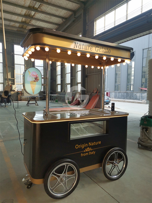 2024 nuevo tipo Carro móvil italiano de helados con congelador de exhibición Carro de helados