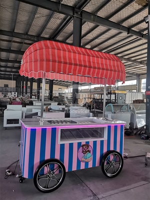 Carro de venta de helados para comida móvil
