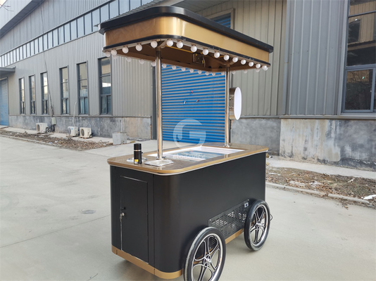 Gelato mostrador quiosco helados congeladores mano empuje carro de exhibición de helados italiano