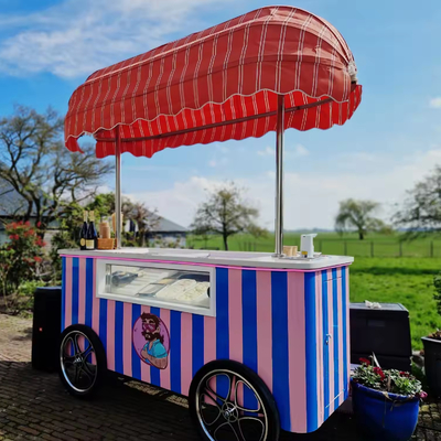 Carro de venta de helados para comida móvil