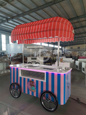 Carro de venta de helados para comida móvil