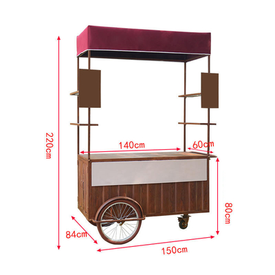 Bicicleta de helados Carro de empuje Triciclo portátil para vender delicias congeladas