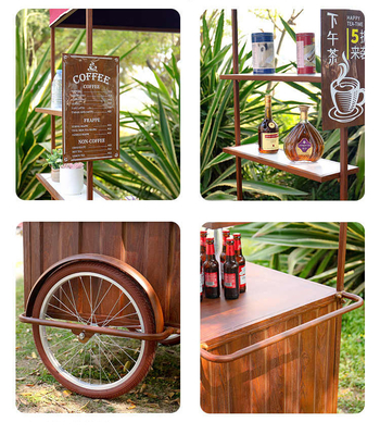 Triciclo de café Cargo Bike Carro de mano para el negocio de bebidas móviles
