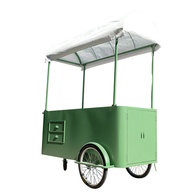 Bicicleta de carga de 3 ruedas personalizada de mano de carrito de empuje de comida de la calle Bicicleta de entrega de alimentos con pantalla congelador para la venta
