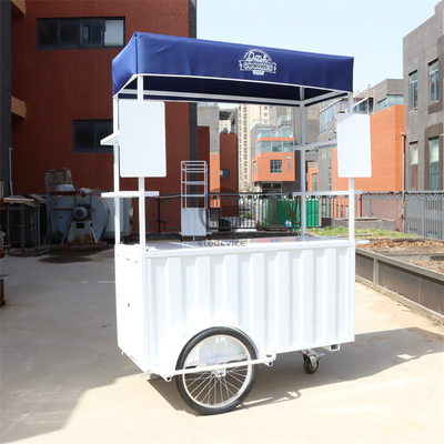 Carro de bicicletas de café Triciclo de empuje manual para negocios de café móviles