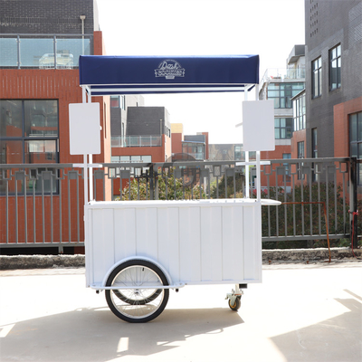 Carro de bicicletas de café Triciclo de empuje manual para negocios de café móviles