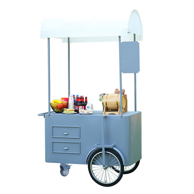 Carro de mano para comida callejera 3 ruedas Carro de carga con caja de almacenamiento para promoción de venta automática