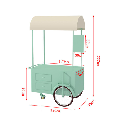 Tamaño de logotipo personalizado Carreta de alimentos móvil de mano para negocios Carreta de venta automática Carreta de helados de dulces de café