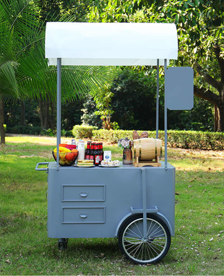 Carreta de comida de mano portátil de comida de comida de mano Carreta vendedor de la calle Bicicleta de entrega de alimentos con congelador de pantalla