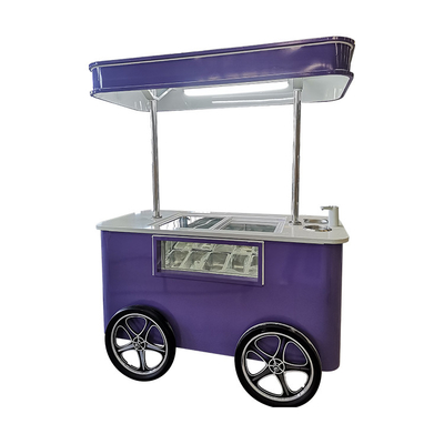 Diseño personalizado de la calle Snack Carro de helados Freezer Mini Carro de empuje Carros de comida móviles