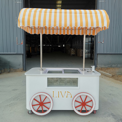 Carrito de helados personalizado con congelador Carro de helados italiano móvil