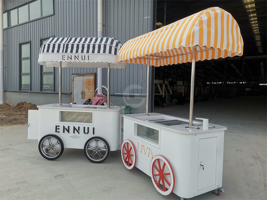 Carrito de helados personalizado con congelador Carro de helados italiano móvil