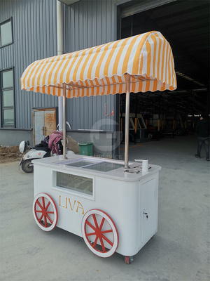 Carrito de helados personalizado con congelador Carro de helados italiano móvil