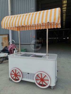 Carrito de helados personalizado con congelador Carro de helados italiano móvil
