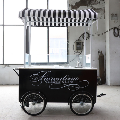 Color personalizado Bicicleta móvil carro de comida Mano empujar Tipo de larga vida útil