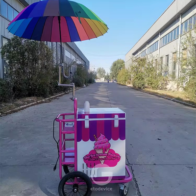 Carrito de helados para comercios móviles con congelador de 80L
