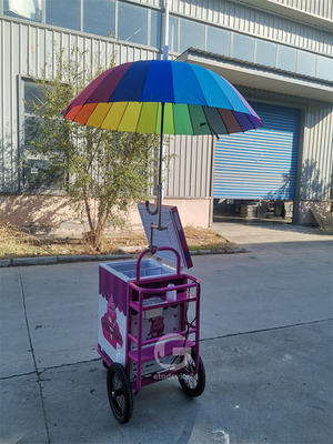 Carrito de helados para comercios móviles con congelador de 80L