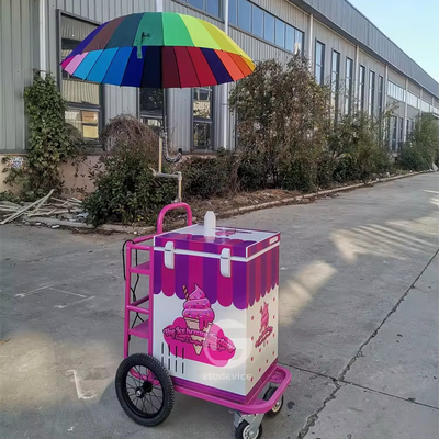 Europa Estándar calle helados móviles Stand de venta de helados Carrito de helados con congelador