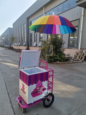 Europa Estándar calle helados móviles Stand de venta de helados Carrito de helados con congelador