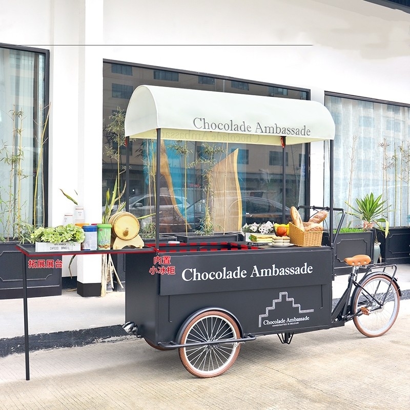 220V/380V Voltage Triciclo Camión de comida móvil para carro de helados de calle de diseño