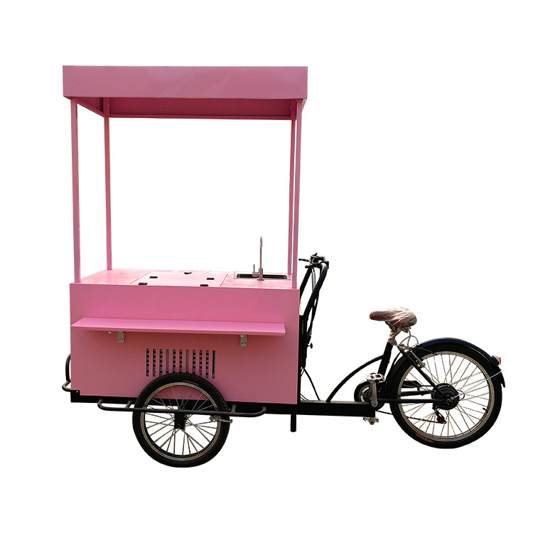 Carro de comida triciclo personalizado asequible y fácil de conseguir para los vendedores de café