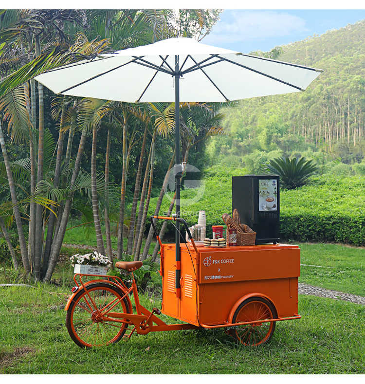3 ruedas helado bicicleta triciclo carro de comida móvil con cualquier selección de variación de color
