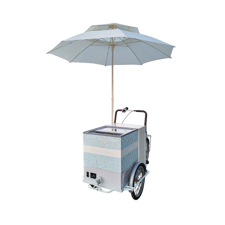 214*83*240cm Bicicleta comercial de café para bebidas calientes y té Triciclo de acero inoxidable