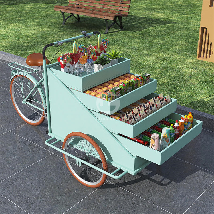 Planta de procesamiento de verduras carro de bicicleta móvil de café con L200.00cm*W95.00cm*H110.00cm