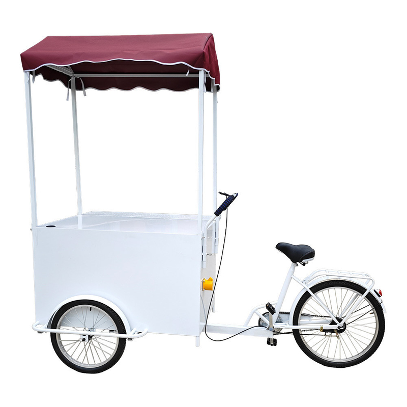Carro de comida de calle al aire libre Mejor Cargo Móvil Eléctrico Bicicleta Remolque Triciclo de 3 ruedas con cesta delantera