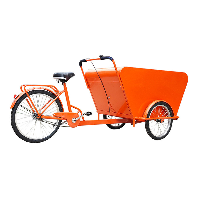Triciclo móvil de café bicicleta carro de comida para la venta de bocadillos caramelos piezas de repuesto después del servicio