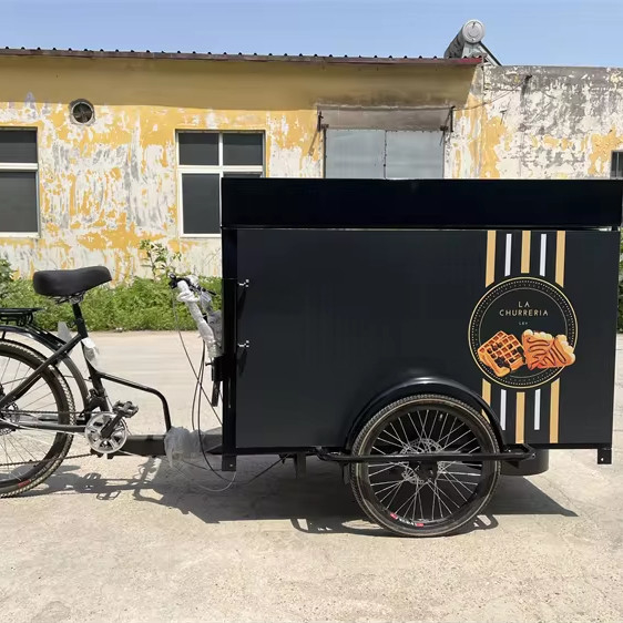 Carritos de bicicletas de venta al aire libre con espacio de carga y construcción de acero inoxidable 304