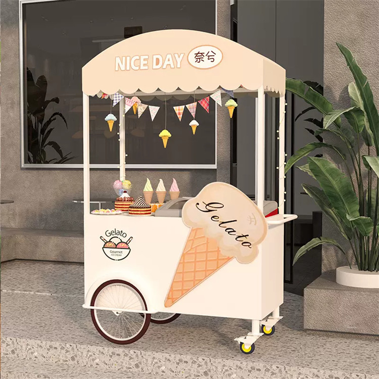 Carro de compras de mano para plantas de procesamiento de carne Carro de helados móvil