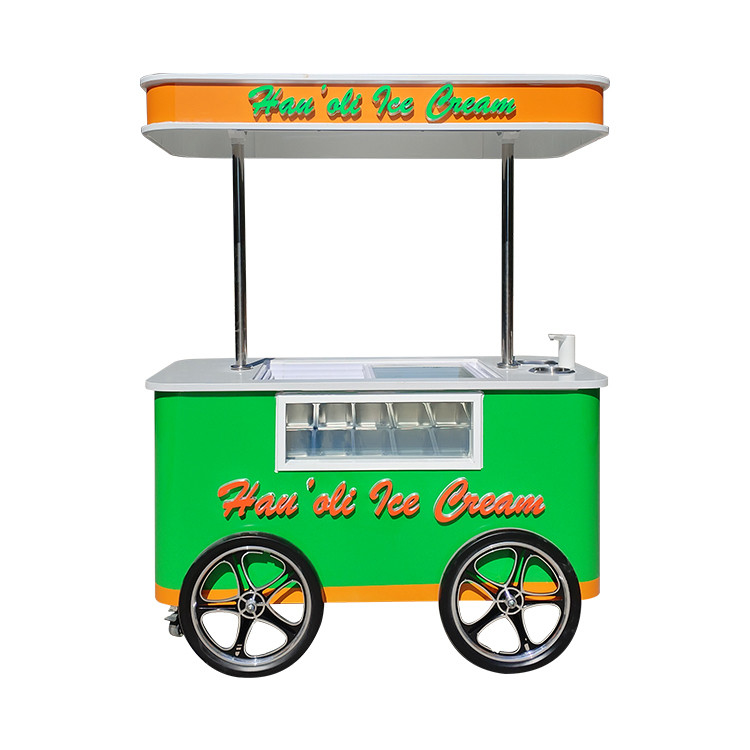 OEM CE aprobado 4 ruedas Cargo Bike con congelador Carritos de venta de alimentos para la venta helado triciclo eléctrico