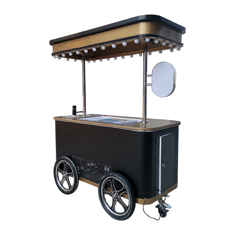 Carrito de helados de época Bicicleta Carrito de helados de mano para helados italianos