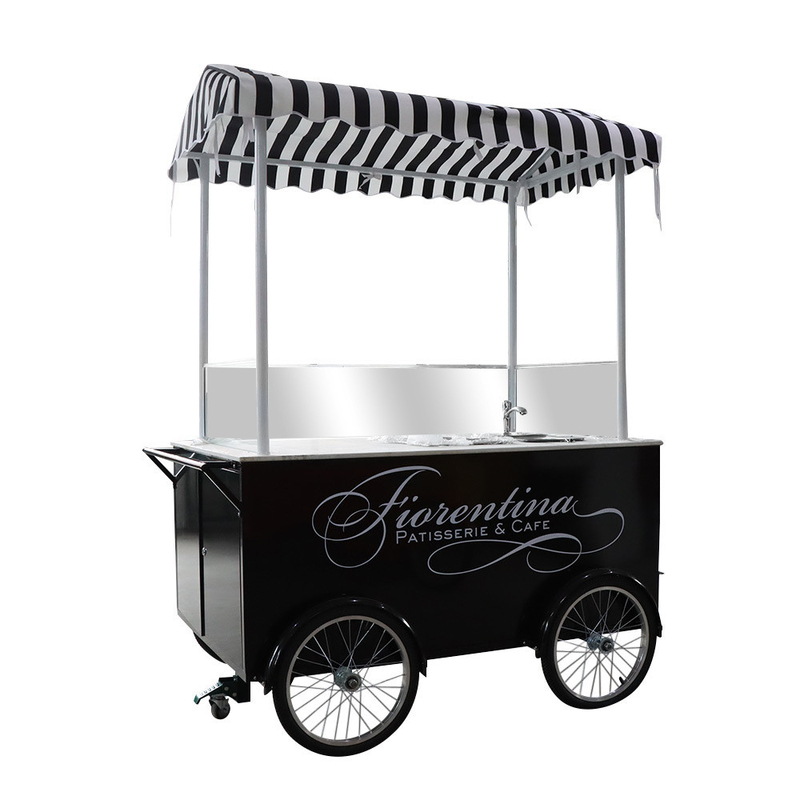 Color personalizado Bicicleta móvil carro de comida Mano empujar Tipo de larga vida útil